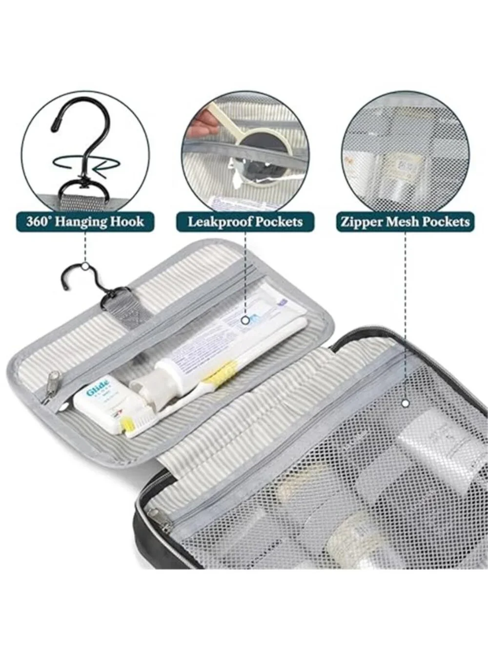 Large Hanging Toiletry Bag Travel Makeup Organizer Waterproof Cosmetic Case